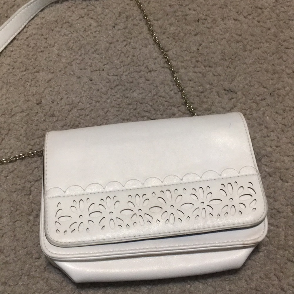 A cute white purse